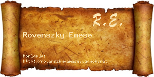 Rovenszky Emese névjegykártya